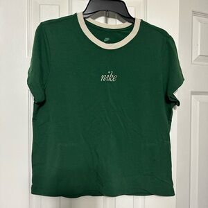 Nike Women's Green Tee with White Trim XL